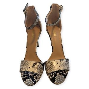 Aldo Snakeskin Lace Up Detail High Heel Stiletto size 7